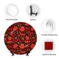 thumbnail image 4 of Picia Tomatoes And Chili Pattern Bone China Decorative Plate – Wall Decor with Stand and Adhesive, Elegant Ornament for Living Room, Office, or Entryway-8in, 4 of 6