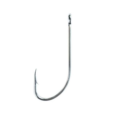 UPC: 0047708024280 | Eagle Claw 085-4 Plain Shank Offset Hook Size 4 Curved Point Ringed