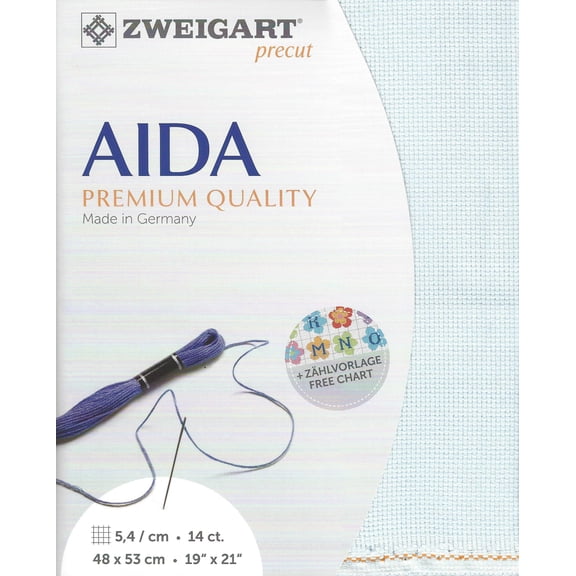 Precut Zweigart Stern-Aida 14 count Ice Blue 3706/550