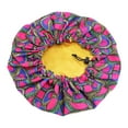 thumbnail image 1 of Batik Printing Double Round Hat Kid Sleeping Bonnet Hat Adjustable Shower Cap, Polyester Hair Care Net, 1 of 1