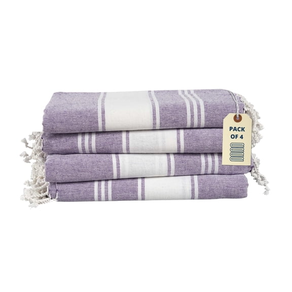 LANE LINEN Beach Towels 4 Pack Oversized - Turkish Towel Set, Pre-Washed Oversized Beach Towel, Quick Dry Beach Towels for Travel, Beach Towel Large, 39"x71" - Regal Orchid