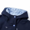 thumbnail image 4 of Teen Girls Jacket Lightweight Hooded Windbreaker Kids Water-Resistant Light Rain Jacket Bow Embroidery Lapel Hooded Outerwear, 4 of 8