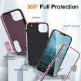 thumbnail image 3 of JTCASES Compatible with iPhone 14 Case Heavy Duty Protective Rugged Phone Case, Full Body Anti-dust Shockproof Drop Proof Armor Durable Cover Case for iPhone 14 6.1 inch, Purple/Pink, 3 of 10