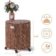 thumbnail image 3 of Wimarsbon Vintage Storage Basket, Multipurpose Rolling Hamper With Brakable Wheels and Lid, Braid Laundry Bin, Handwave Clothes Toy Organizer Tote for Living Room, 3 of 6