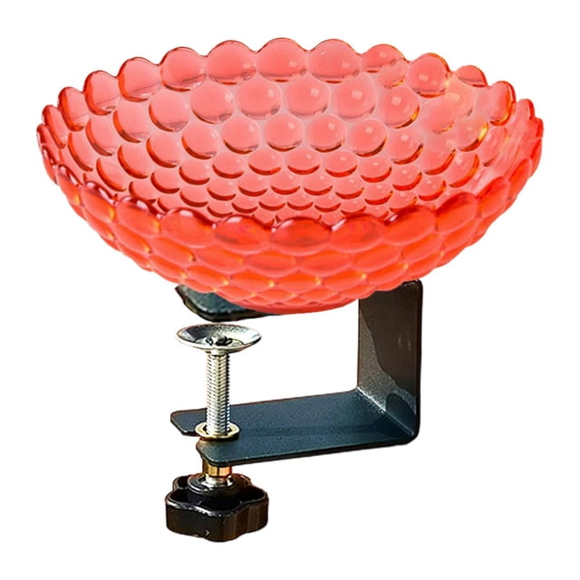 Comedero para pájaros para jardín con abrazadera ajustable resistente, ideal como regalo de inauguración de casa, para montar en terraza o balcón. Escarlata