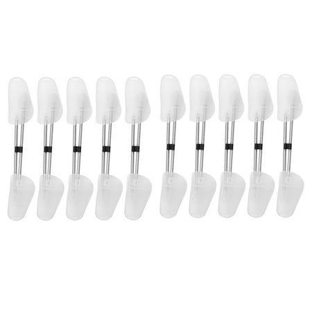 

10 x PAIRS OF SHOE TREE TREES PLASTIC MAINTAIN SHAPE SHOES FOOTWEAR WHITE