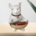 thumbnail image 4 of Estatuilla de perro creativa, bandeja de tocador, almacenamiento de artículos diversos, llavero de caramelo, exhibición de cubo, decoración para sala blanco Baoblaze Bandeja organizadora de estatuas, 4 of 8