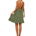 thumbnail image 6 of BOOMNY Women's Backless Cami Dress Spaghetti Strap Lounge House Midi Dresses Flowy Beach Summer Sundress, 6 of 8