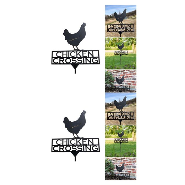 Matsuzay Stainless Weathervane Farm Scene Outdoor Garden Crafts Yard Chicken Roof Decoration Tipo 1 2piezas