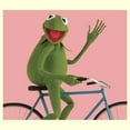 thumbnail image 2 of Men's The Muppets Kermit Bike Wave  Graphic Tee Beige Large, 2 of 4