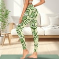 thumbnail image 3 of COEQINE Women Hip Lift Yoga Leggings with Pockets High Waisted Buttery Soft Tummy Control Full-Length Pants Frog Avocado Yellow No See Through Comfortable Tights, 3XL, 3 of 7