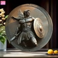 thumbnail image 3 of HELLOYOUNG Greek Soldier Metal Wall Art, Ancient Greek Round Aluminum Sign, 2D Flat Retro Metal Decor for Home, Garden, Bar, 20x20cm Vintage Tin Sign, 3 of 5
