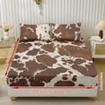 thumbnail image 2 of COEQINE Twin Size Sheet Set Breathable Fitted Bottom Sheet Soft Stain-Resistant Long Lasting Bedding Set with Deep Pockets for Twin Size Bed, Brown Cow Print, 2 of 5