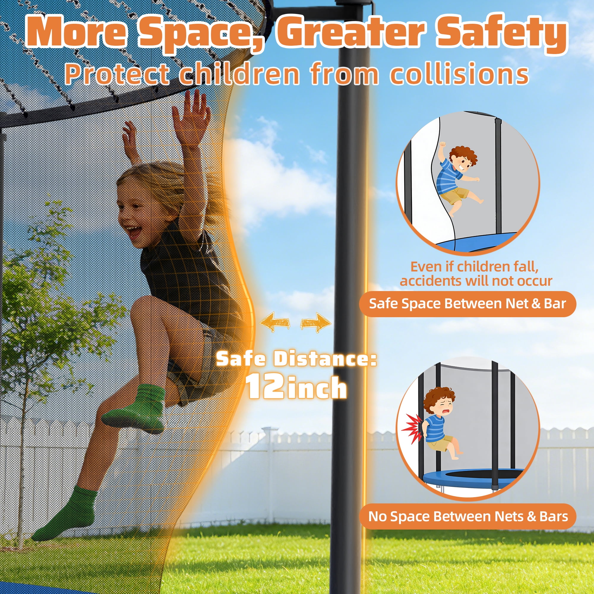 FIZITI 12FT 1000LBS Trampoline for Adults/Kids,Outdoor Trampoline with Enclosure Net,Basketball Hoop,Sprinkler,LED Light,Socks,Wind Stakes,Ladder,Recreational Trampoline for Backyard