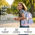 thumbnail image 6 of Xoenoiee Axolotl Star Mermaid Scale Print Kids School Backpack for Girls Kindergarten Primary School Backpacks Teens Bookbag Schoolbag Casual Travel Daypack Junior School Student Bag, 6 of 7