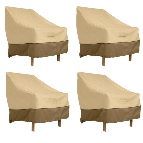 Classic Accessories Veranda Water-Resistant 25.5 inch Patio Chair Cover, 4-Pack,