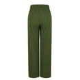 thumbnail image 4 of Busydd Women's Pants with Pockets Solid Color Drawstring Pants Straight Leg Dressy Casual Trouser Trendy Textured Elastic Waist Pants for Women, 4 of 9