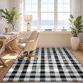 thumbnail image 3 of Design&I 8'x10' Washable Area Rug Plaid Farmhouse Checkered Interlocking Layered Front Door for King Size Bedroom, Under Bed, Sleek Flatweave Pet Friendly, 3 of 7
