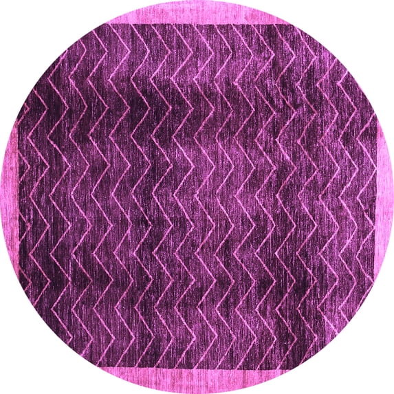 Ahgly Company Indoor Round Abstract Purple Contemporary Area Rugs, 4' Round