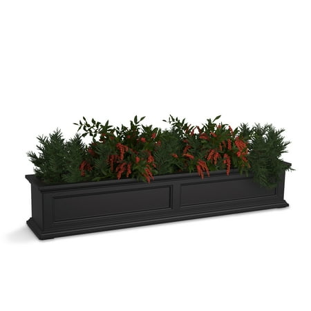 Mayne Fairfield 60" x 11" x 11" Rectangular Black Self Watering Plastic Window Box Planter