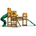 Gorilla Playsets Treasure Trove I Wooden Swing Set with 2 Slides, Rock