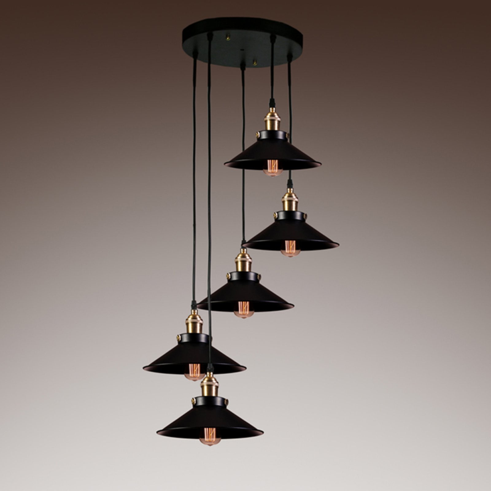 Natalie 5-light Adjustable Cord Edison Lamp with Bulbs