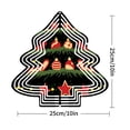 thumbnail image 2 of Stylish Metal Hanging Christmas Tree Wind Spinner - Modern Design with Green Foliage Colorful Ornaments & Concentric Circles for Garden Decor, 2 of 7
