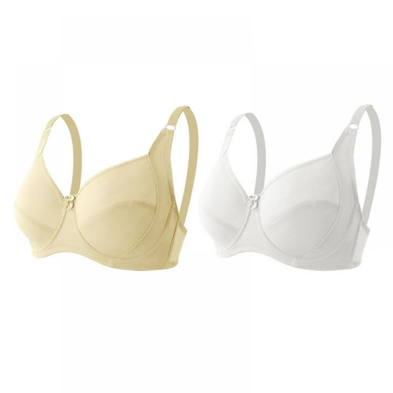 Women's Large D-Cup Seamless Gathering Bra Solid Color Smooth Soft  Breathable Chest Support Underwear Simple Daily Bralette, Full Coverage  T-Shirt