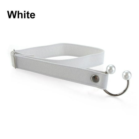 

Women Lazy Shoelace Locking High Heels Shoe Accessories Ankle Tie Band U-shaped Pearl Bundle Shoelace Anti-skid Straps WHITE