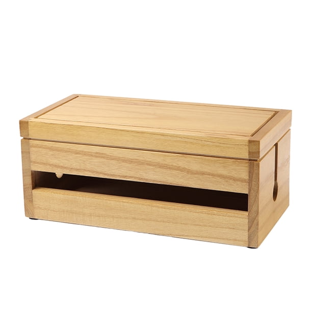 Caja organizadora de cables Sunnimix Estuche para administración de cables Color de madera