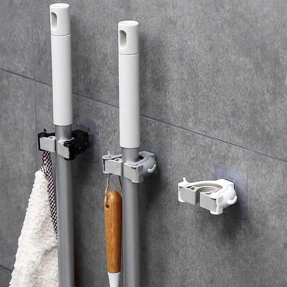 RENACLIPY Heavy Duty Mop Holder Bracket Wall Mount for Household Use 2Pcs 6*2.4*3.8in