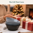 thumbnail image 3 of Homienly Wheat Straw Bowls 50 OZ, Reusable Unbreakable Large Cereal Bowls Soup Bowl Set, 6 PCS Microwave Safe Bowl for Kitchen, Camping, Family Dinner, Ramen, Popcorn - Black gray, 3 of 9