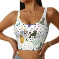 thumbnail image 2 of Uemuo Colorful Poodle Dog Pattern Women's Sports Bra - High Impact Support, Breathable, and Comfortable Athletic Bra for Running, Yoga, and Workouts, 2 of 9