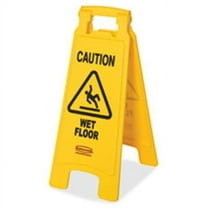 Rubbermaid Commercial Products RCP611277YWCT Caution Wet Floor Safety Sign, Yellow