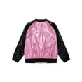 thumbnail image 6 of IEFIEL Girls Shiny Metallic Jacket Outerwear Long Sleeve Sequins Coat Hip Hop Street Dance Costume Pink 8, 6 of 7