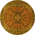 thumbnail image 1 of Ahgly Company Machine Washable Indoor Round Persian Yellow Traditional Area Rugs, 7' Round, 1 of 4