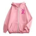 thumbnail image 4 of Shadoumai Womens Zip Up Hoodie Cancer Awareness Pullover Long Sleeve Casual Athletic Sweatshirt With Pocket Drawstring Fall Winter Jackets, 4 of 5