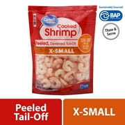 Great Value Frozen Cooked Extra Small Peeled & Deveined, Tail-off Shrimp, 12 oz (100-150 per lb)