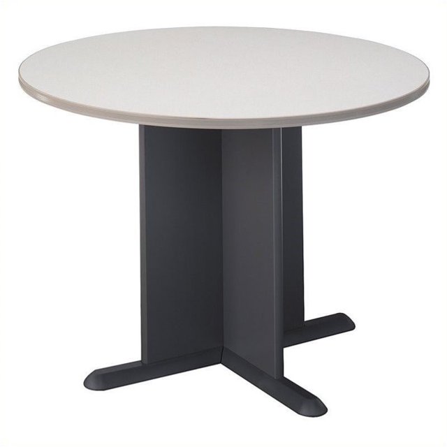 Bush Business Furniture Series A-C 42 Inch Round Conference Table in Pewter