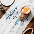 thumbnail image 3 of Summer Coastal Table Runner 72 Inches, Sea Ocean Marine Conch Starfish Coral Wooden Bed Runner Dresser Scarves Tabletop for Indoor Outdoor Parties/Ceremony/Banquet, 16" x 72", 3 of 9