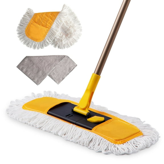 Eyliden Dust Mop Microfiber Floor Mop with Total 3 Mop Refills for Wet & Dry Floor Cleaning, 57 in Long