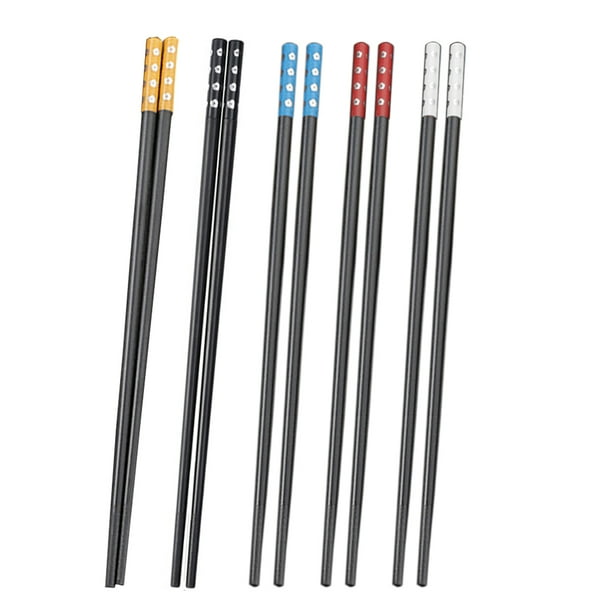 Palillos reutilizables, juego de palillos de fibra de vidrio de 5 pares, palillos chinos, antideslizantes, fáciles de usar MFZFUKR BST3000253-1