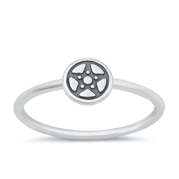 Oxidized Pentagram Ring .925 Chic Sterling Silver Band Jewelry Female Male Unisex Size 4