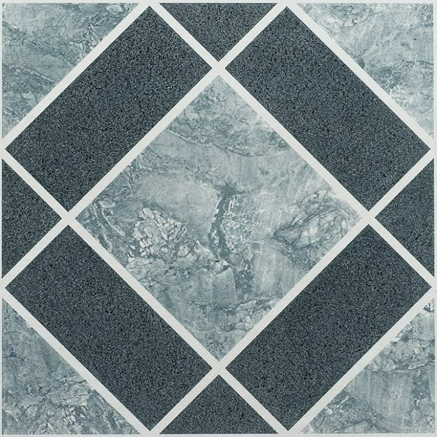 Diamonds Light Blue Stone Vinyl Floor, Vinyl Flooring Tiles Self Stick