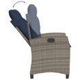 thumbnail image 5 of vidaXL Reclining Patio Chairs 2 pcs with Cushions Gray Poly Rattan, 5 of 5