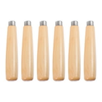 WHAMVOX 6Pcs Beige Wooden File Handle for Universal File Grip and Carpentry Tool Accessories