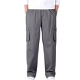 thumbnail image 2 of Mens Lightweight Sweatpants Big and Tall Solid Black Pants Size 6XL, 2 of 7