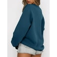 thumbnail image 4 of Chandail à Manches Longues pour Femmes, Col Rond Décontracté, Coupe Ample, Chandail à Capuche, Polaire, Automne, 4 of 6