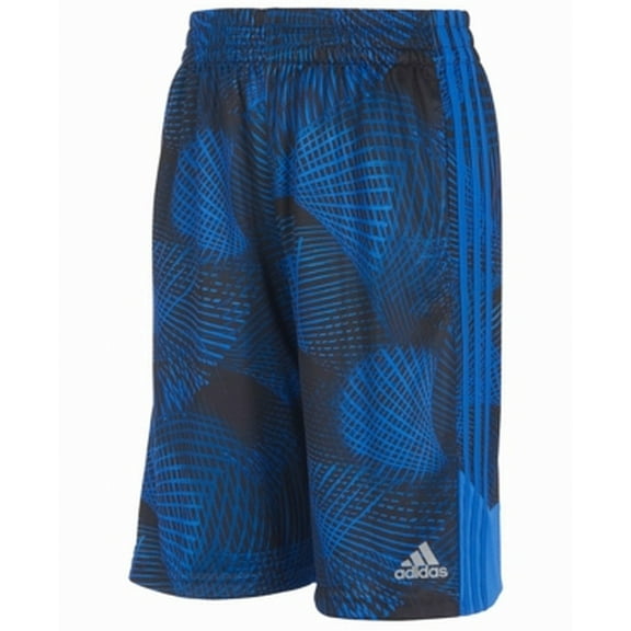 Adidas Climate Boys Black & Blue Geometric Athletic Basketball Gym Shorts 5