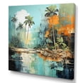 thumbnail image 2 of Designart "River in the Tropical Jungle III" Coastal Wall Art - Coastal Green Coastal Tropical Entryway Wall Art, 2 of 6